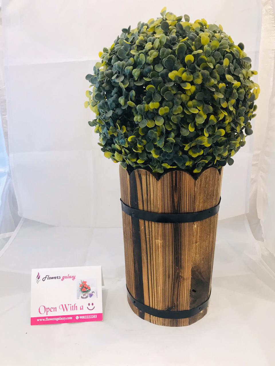 Artificial Plant in wooden pot(2-3 Delivery Days)
